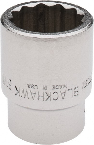 Blackhawk by Proto - 3/4" Drive, Standard Hand Socket - 6 Points, 2-13/64" OAL, Alloy Steel, Black Finish - Exact Tooling
