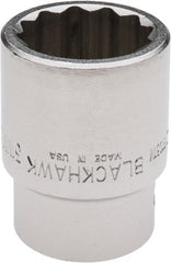 Blackhawk by Proto - 3/4" Drive, Standard Hand Socket - 6 Points, 2-13/64" OAL, Alloy Steel, Black Finish - Exact Tooling