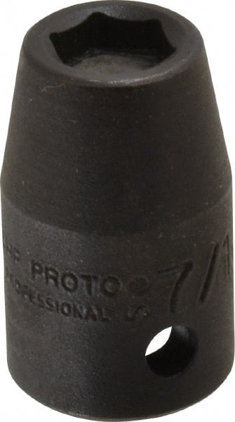Proto - 1/2" Drive 7/16" Standard Impact Socket - 6 Points, 1-1/2" OAL - Exact Tooling