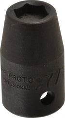 Proto - 1/2" Drive 7/16" Standard Impact Socket - 6 Points, 1-1/2" OAL - Exact Tooling