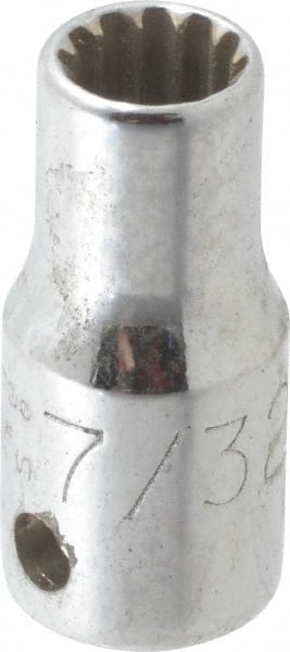 Proto - 1/4" Drive, 7/32" Socket, Spline Socket - 12 Points, 59/64" OAL - Exact Tooling