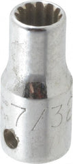 Proto - 1/4" Drive, 7/32" Socket, Spline Socket - 12 Points, 59/64" OAL - Exact Tooling