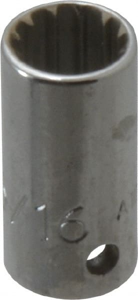 Proto - 1/4" Drive, 5/16" Socket, Spline Socket - 12 Points, 59/64" OAL - Exact Tooling