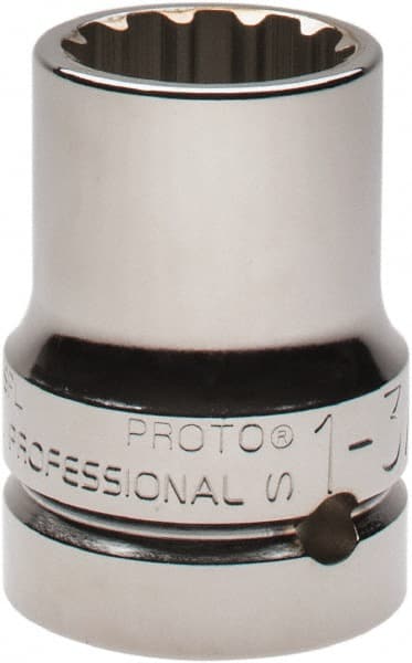 Proto - 1" Drive, 1-3/16" Socket, Spline Socket - 12 Points, 2-3/4" OAL - Exact Tooling
