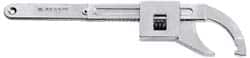 Facom - 1-3/16" to 7-7/8" Capacity, Satin Chrome Finish, Adjustable Hook Spanner Wrench - 14-3/8" OAL, 9/32" Hook Pin Height - Exact Tooling