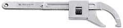 Facom - 1-3/16" to 7-7/8" Capacity, Satin Chrome Finish, Adjustable Hook Spanner Wrench - 14-3/8" OAL, 9/32" Hook Pin Height - Exact Tooling