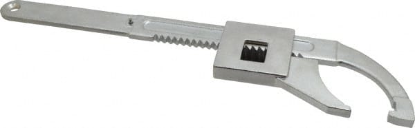 Facom - 25/32" to 3-15/16" Capacity, Satin Chrome Finish, Adjustable Hook Spanner Wrench - 8-15/32" OAL, 13/64" Hook Pin Height - Exact Tooling