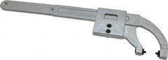 Facom - 0" to 3-15/16" Capacity, Satin Chrome Finish, Pin Spanner Wrench - 14-1/4" OAL, 4mm Hook Pin Height - Exact Tooling