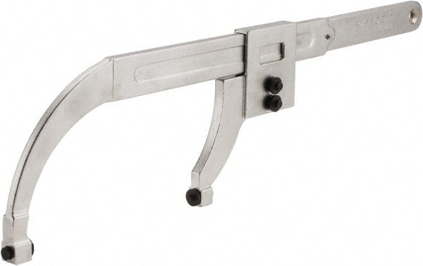 Facom - 0" to 7-7/8" Capacity, Satin Chrome Finish, Pin Spanner Wrench - 20-3/4" OAL, 6mm Hook Pin Height - Exact Tooling
