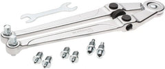 Facom - 25/32" to 4" Capacity, Satin Chrome Finish, Adjustable Face Spanner Wrench - 10-5/8" OAL, 5mm Hook Pin Height - Exact Tooling