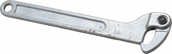 Facom - 19/32" to 1-3/8" Capacity, Satin Chrome Finish, Adjustable Hook Spanner Wrench - 6-39/64" OAL, 1/8" Hook Pin Height - Exact Tooling