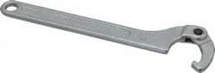 Facom - 1-3/8" to 1-31/32" Capacity, Satin Chrome Finish, Adjustable Hook Spanner Wrench - 7-61/64" OAL, 5/32" Hook Pin Height - Exact Tooling