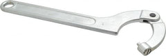 Facom - 3-5/32" to 4-23/32" Capacity, Satin Chrome Finish, Adjustable Pin Spanner Wrench - 13-37/64" OAL, 6mm Hook Pin Height - Exact Tooling