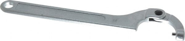 Facom - 1-3/8" to 1-31/32" Capacity, Satin Chrome Finish, Adjustable Pin Spanner Wrench - 7-61/64" OAL, 4mm Hook Pin Height - Exact Tooling