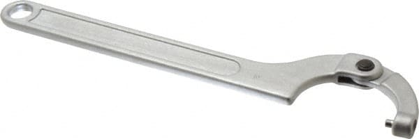 Facom - 1-31/32" to 3-5/32" Capacity, Satin Chrome Finish, Adjustable Pin Spanner Wrench - 11-1/32" OAL, 5mm Hook Pin Height - Exact Tooling