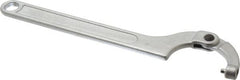Facom - 1-31/32" to 3-5/32" Capacity, Satin Chrome Finish, Adjustable Pin Spanner Wrench - 11-1/32" OAL, 5mm Hook Pin Height - Exact Tooling