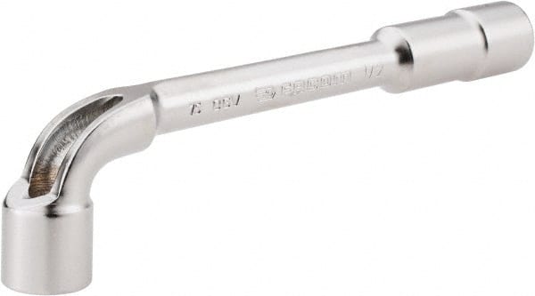 Facom - 1/2", 6 Point, Satin Chrome Coated, 90 ° Offset Socket Wrench - 152mm OAL, 19.5mm Head Thickness - Exact Tooling