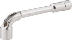 Facom - 1/2", 6 Point, Satin Chrome Coated, 90 ° Offset Socket Wrench - 152mm OAL, 19.5mm Head Thickness - Exact Tooling