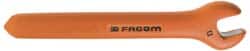 Facom - 9mm Open End Wrench - 4-29/32" OAL, Single End, Insulating Elastomer Finish - Exact Tooling