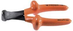 Facom - 6-11/16" OAL, 1.6mm Capacity, End Cutting Pliers - 1/4" Jaw Length x 1-3/8" Jaw Width, End Cut Head, Electro-Static Dissipative Nonslip Cushioned Grips Handle - Exact Tooling