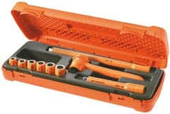 Facom - 9 Piece 3/8" Drive Socket Set - 12 Points, 8mm to 14mm Range, Metric Measurement Standard - Exact Tooling