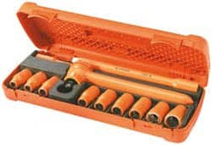 Facom - 12 Piece 1/2" Drive Socket Set - 12 Points, 8mm to 19mm Range, Metric Measurement Standard - Exact Tooling