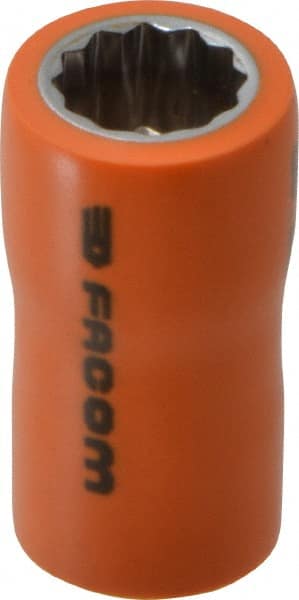 Facom - 3/8" Drive, Standard Hand Socket - 12 Points, 1-13/16" OAL, Alloy Steel - Exact Tooling