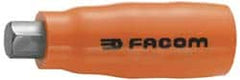 Facom - 1/4" Drive, 4mm Hex Bit Socket - 1-7/16" OAL, 7/16" Bit Length, Insulated - Exact Tooling
