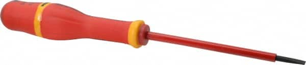 Facom - 200mm OAL Standard Slotted Screwdriver - 100mm Blade Length, Round Shank, Ergonomic Handle - Exact Tooling