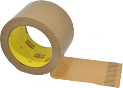 3M - 3" x 55 Yd Natural (Color) Rubber Adhesive Sealing Tape - Polypropylene Film Backing, 3.1 mil Thick, 70 Lb Tensile Strength, Series 375 - Exact Tooling