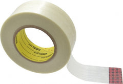 3M - 2" x 60 Yd Clear Rubber Adhesive Packaging Tape - Polypropylene Film Backing, 6.6 mil Thick, 380 Lb Tensile Strength, Series 898NR - Exact Tooling
