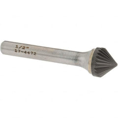 OSG - 1/2" Head Diam, 1/4" Shank Diam, 24 Flute 82° Solid Carbide Countersink - Exact Tooling