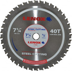 Lenox - 7-1/4" Diam, 5/8" Arbor Hole Diam, 40 Tooth Wet & Dry Cut Saw Blade - Titanium Carbide-Tipped, General Purpose Action, Standard Round Arbor - Exact Tooling