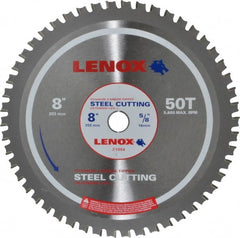 Lenox - 8" Diam, 5/8" Arbor Hole Diam, 50 Tooth Wet & Dry Cut Saw Blade - Titanium Carbide-Tipped, General Purpose Action, Standard Round Arbor - Exact Tooling