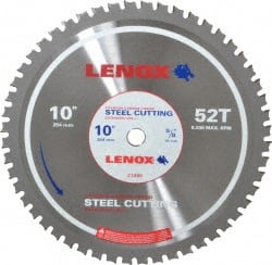 Lenox - 10" Diam, 5/8" Arbor Hole Diam, 52 Tooth Wet & Dry Cut Saw Blade - Titanium Carbide-Tipped, General Purpose Action, Standard Round Arbor - Exact Tooling