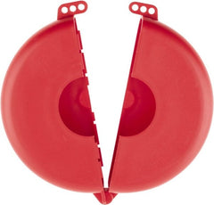 NMC - 6-1/2 to 10 Inch Valve Handle Size, Polypropylene Rotating Gate Valve Wheel Lockout - 3/8 Inch Max Shackle Diameter, Red - Exact Tooling