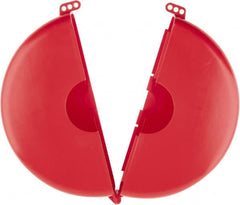 NMC - 10 to 14 Inch Valve Handle Size, Polypropylene Rotating Gate Valve Wheel Lockout - 3/8 Inch Max Shackle Diameter, Red - Exact Tooling