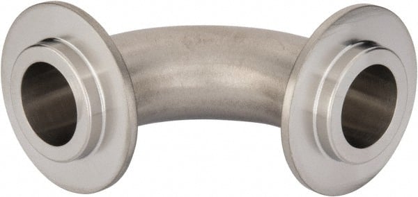 VNE - 1", E-Line Style, Sanitary Stainless Steel Pipe 90° Elbow - Male x Male Connection, Grade 304 - Exact Tooling