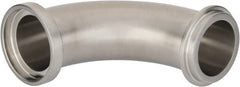 VNE - 1-1/2", E-Line Style, Sanitary Stainless Steel Pipe 90° Elbow - Male x Female Connection, Grade 304 - Exact Tooling