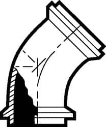 VNE - 4" E-Line Style Sanitary Stainless Steel Pipe 45° Elbow - Exact Tooling