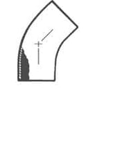 VNE - 2", Weld Style, Sanitary Stainless Steel Pipe 45° Elbow - Butt Weld x Butt Weld Connection, Grade 316L - Exact Tooling