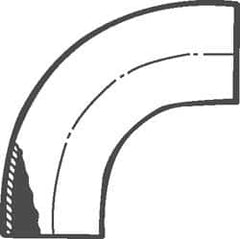 VNE - 1-1/2", Unpolished Style, Sanitary Stainless Steel Pipe 90° Elbow - Butt Weld x Butt Weld Connection, Grade 316L - Exact Tooling