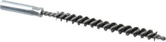 Value Collection - 1/4" Diam Helical Steel Tube Brush - 0.006" Filament Diam, 2-3/8" Brush Length, 4" OAL, 3/16-24 Female Shank - Exact Tooling