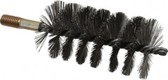 Value Collection - 2-1/4" Diam Helical Steel Tube Brush - Single Spiral, 0.012" Filament Diam, 4-1/4" Brush Length, 7-1/2" OAL, 1/2-12 Male Shank - Exact Tooling