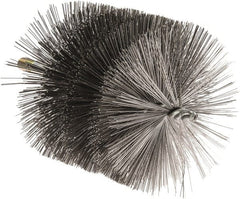 Value Collection - 5-1/2" Diam Helical Steel Tube Brush - 0.02" Filament Diam, 4-1/4" Brush Length, 7-1/2" OAL, 1/2-12 Male Shank - Exact Tooling