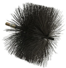 Value Collection - 8" Diam Helical Steel Tube Brush - 0.02" Filament Diam, 4-1/4" Brush Length, 7-1/2" OAL, 1/2-12 Male Shank - Exact Tooling