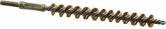Value Collection - 3/8" Diam Helical Brass Tube Brush - 0.005" Filament Diam, 3-1/8" Brush Length, 5-1/8" OAL, 3/16-24 Male Shank - Exact Tooling
