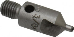 Made in USA - 1-1/8" OAL, 3/8" Head Diam, 2 Flute, 100° Incl Angle, Integral Pilot, Adjustable Stop Countersink - Exact Tooling