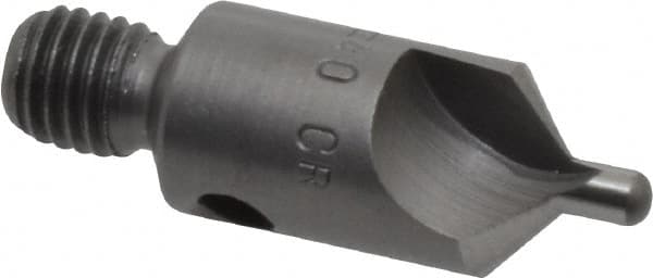 Made in USA - 1-1/8" OAL, 3/8" Head Diam, 2 Flute, 100° Incl Angle, Integral Pilot, Adjustable Stop Countersink - Exact Tooling