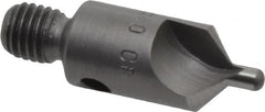 Made in USA - 1-1/8" OAL, 3/8" Head Diam, 2 Flute, 100° Incl Angle, Integral Pilot, Adjustable Stop Countersink - Exact Tooling